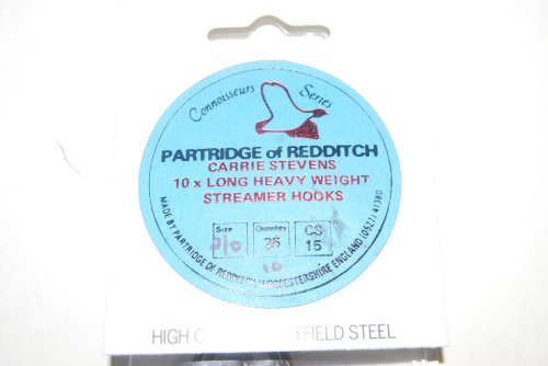 10 CARRIE STEVENS 10 X LONG HEAVY WEIGHT STREAMER HOOKS. In Factory Wrap 10-pack. Size 2